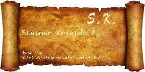 Stetner Kristóf névjegykártya