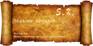Stetner Kristóf névjegykártya